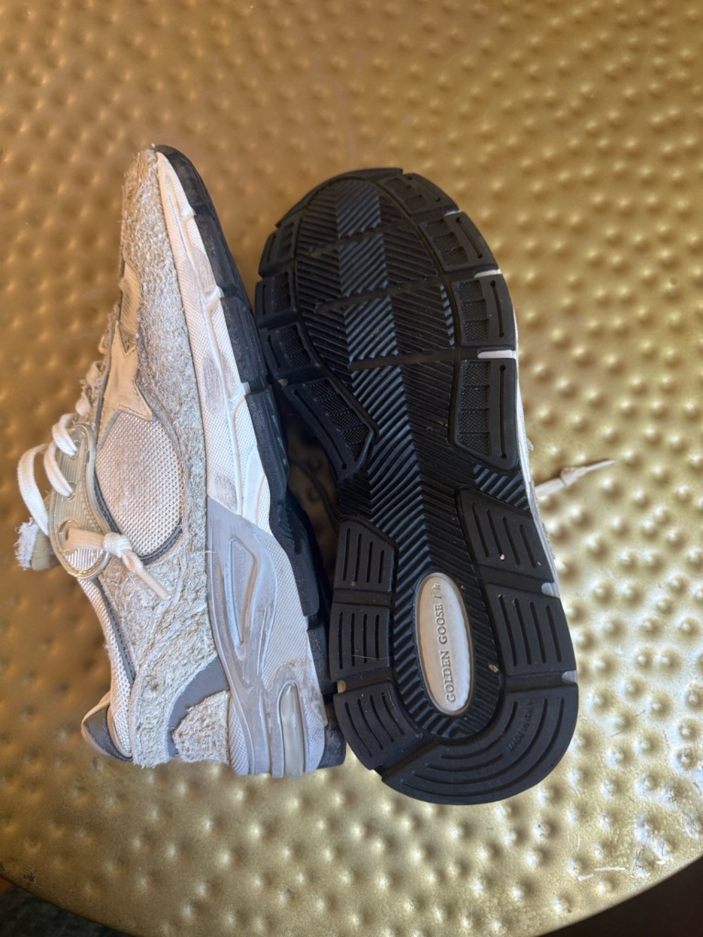 Golden Goose White, Gray & Gold Star Low-Top Sneakers - Picture 6 of 7